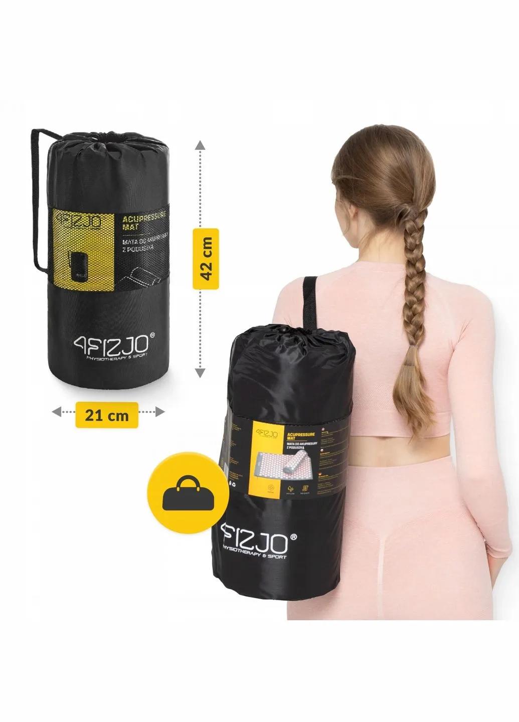 Коврик акупунктурный с валиком Classic Mat Аппликатор Кузнецова Grey/Pink () 4FIZJO P-5907739313287 (342758230)