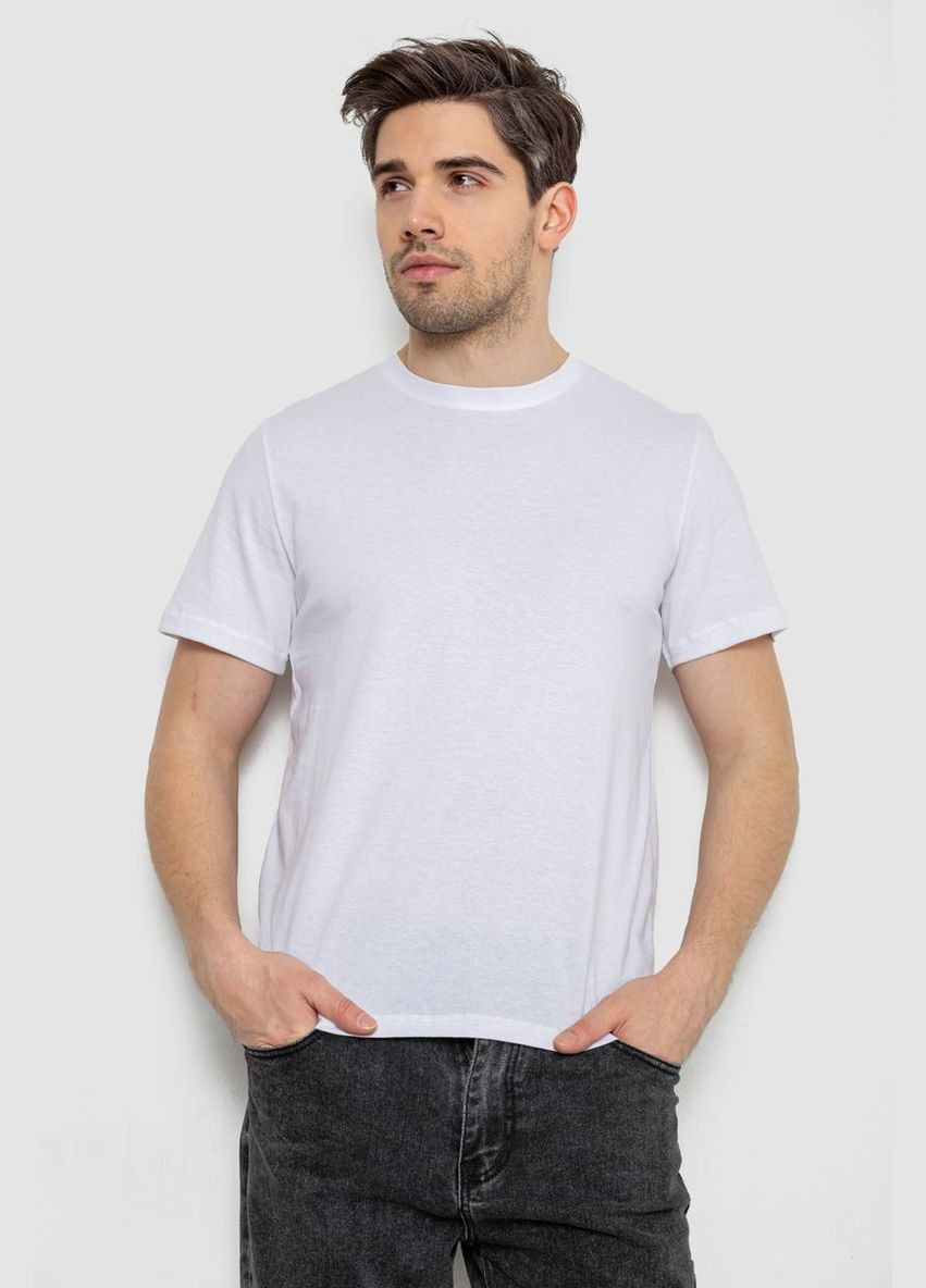 Біла футболка чоловіча з принтом, колір темно-сірий, 241r1907 Ager