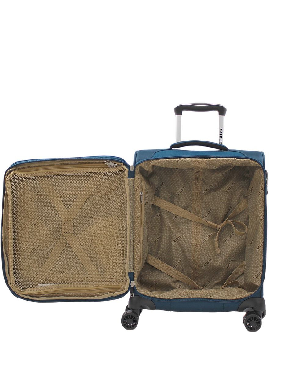 Чемодан ручная кладь S ткань синяя 55х40х20+5см/43л/2.3кг/ 6903 AIRTEX (324801882)
