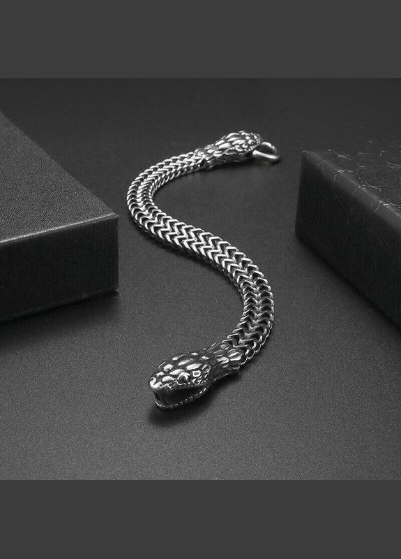 Гарний сталевий браслет у вигляді змії, браслет змія тримає в пащі сталеве коло Fashion Jewelry (331899488)