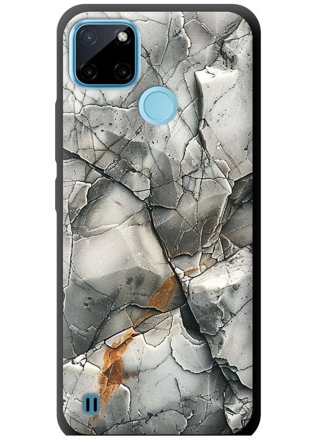 TPU чорний чохол 'Сірий мармур' для Endorphone Realme C25Y (285116647)
