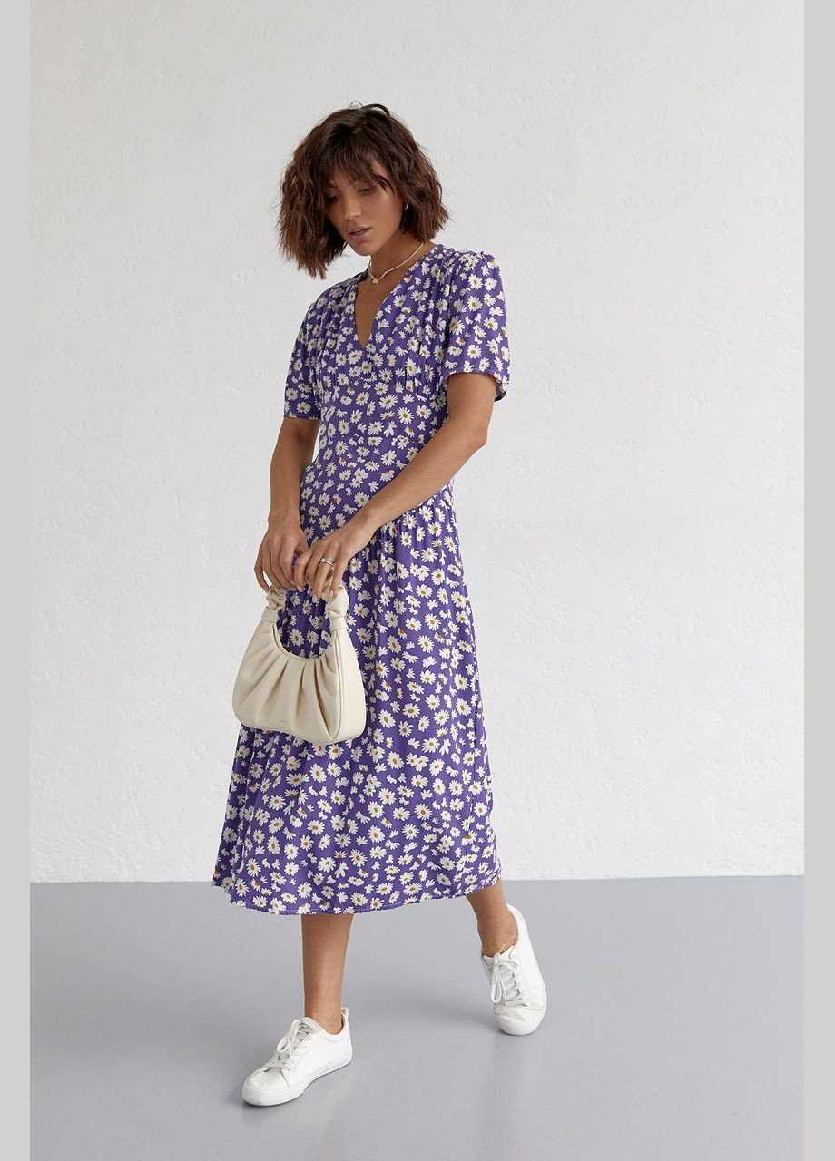 Фиолетовое вечернее летнее платье с цветочным принтом esperi - фиолетовый цвет, s (sku_4131) No Brand с цветочным принтом