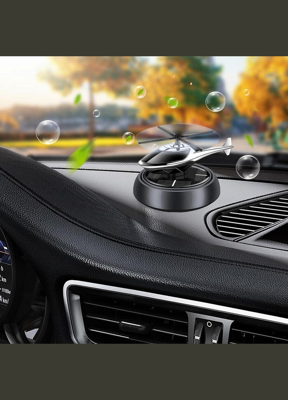 Ароматизатор в автомобиль Вертолет освежитель воздуха в машину на солнечной батарее черный (R051457) ABS (349844740)