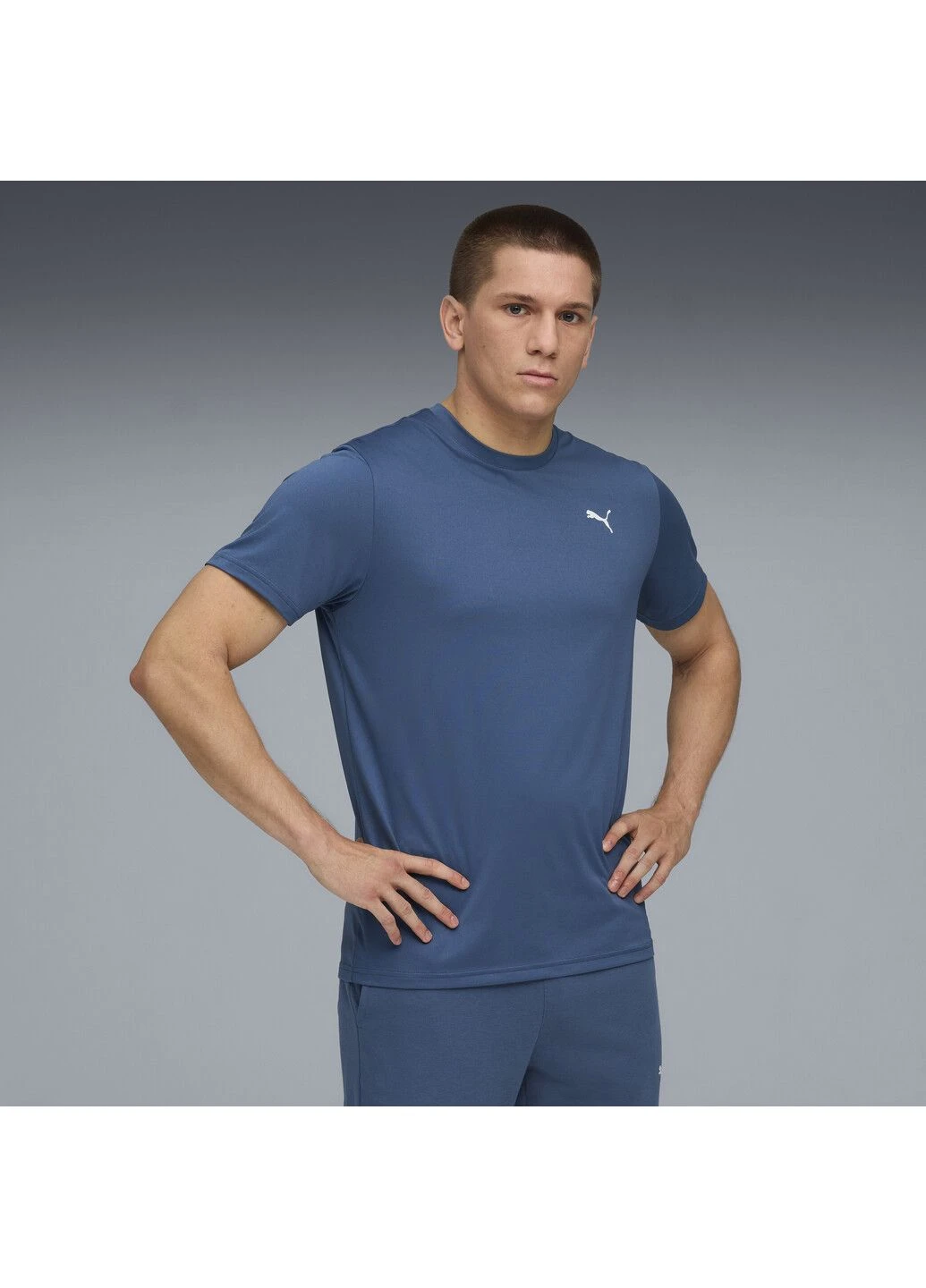 Синя футболка tad essentials solid cat tee men Puma