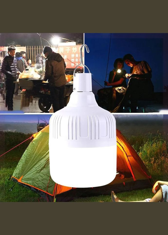 Портативная лампа для кемпинга подвесной аккумуляторная фонарь на крючке цвет белый Digital (315889594)