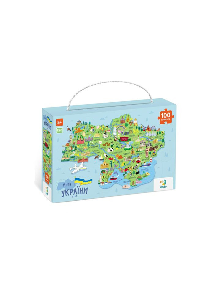 Детские пазлы "Карта Украины" 300267 100 элементов DoDo Toys (300386793)