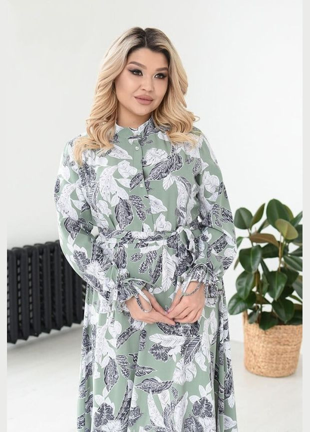 Зелена вечірня сукня жіноча літня батальна fj-2879 52, зелений Sofia