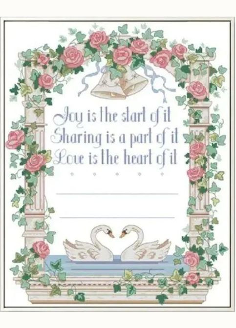 Набор для вышивания по нанесённой на канву схеме "Never to be parted". AIDA 14CT printed 41*49 см Joy Sunday (313613398)