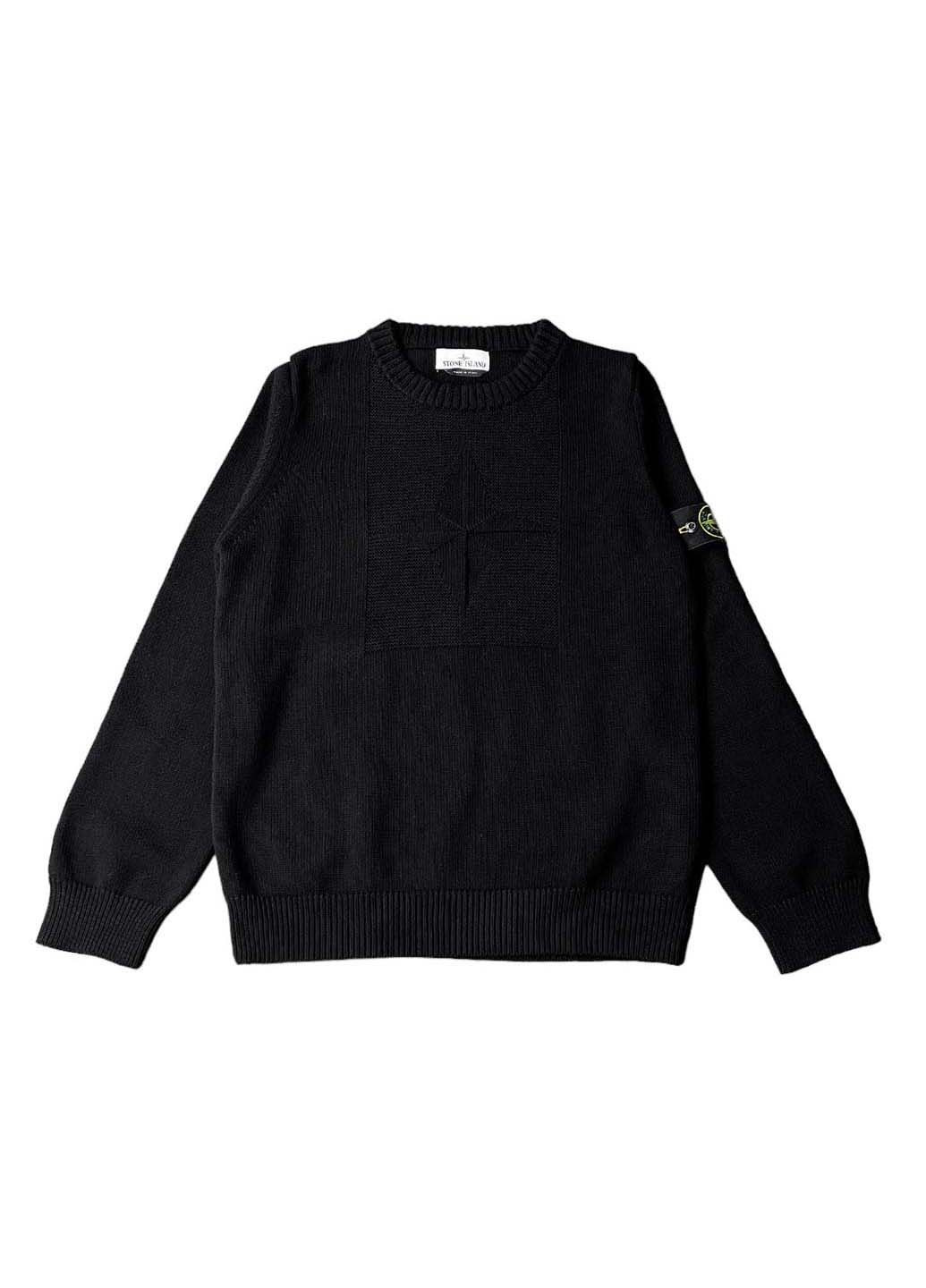 Черный демисезонный свитер classic sweater Stone Island