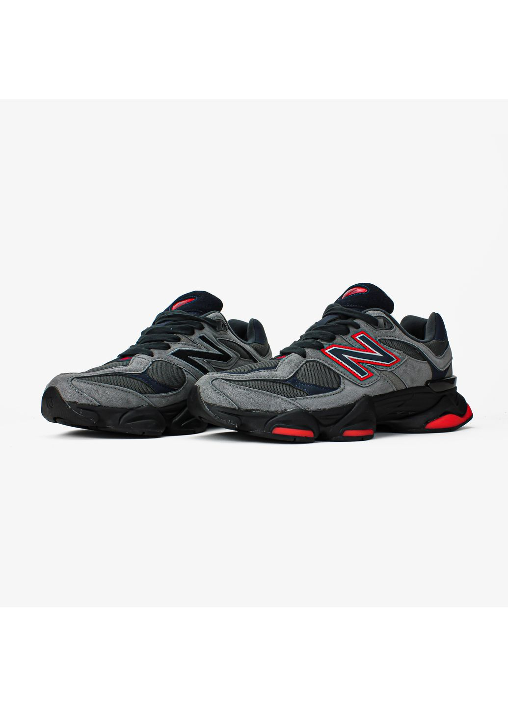 Сірі Осінні кросівки чоловічі і жіночі new balance 9060 grey black blue orange | нью беланс 9060 сірі No Brand