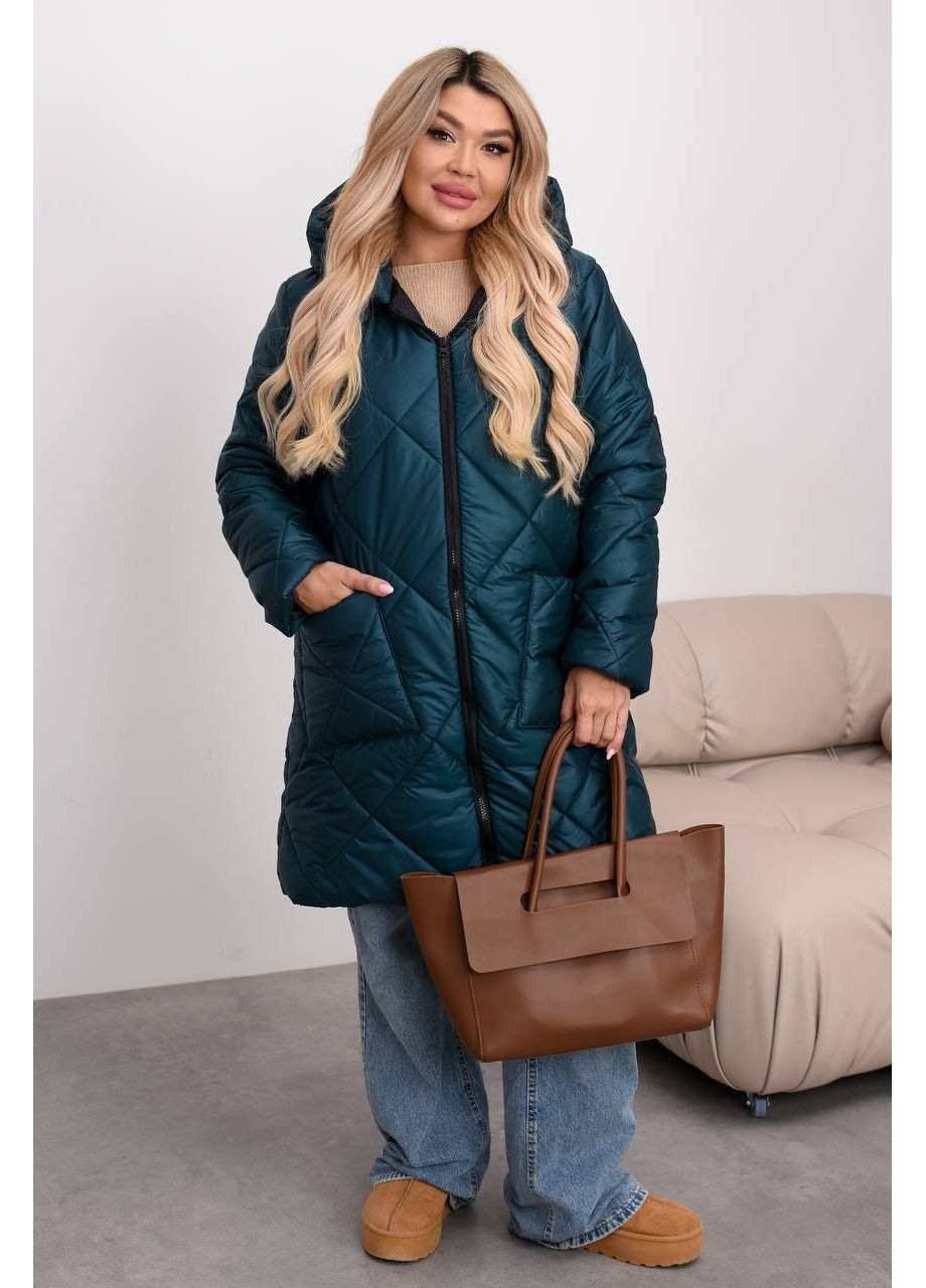 Темно-зелена зимня куртка стьобана, колір темно-зелений Fashion