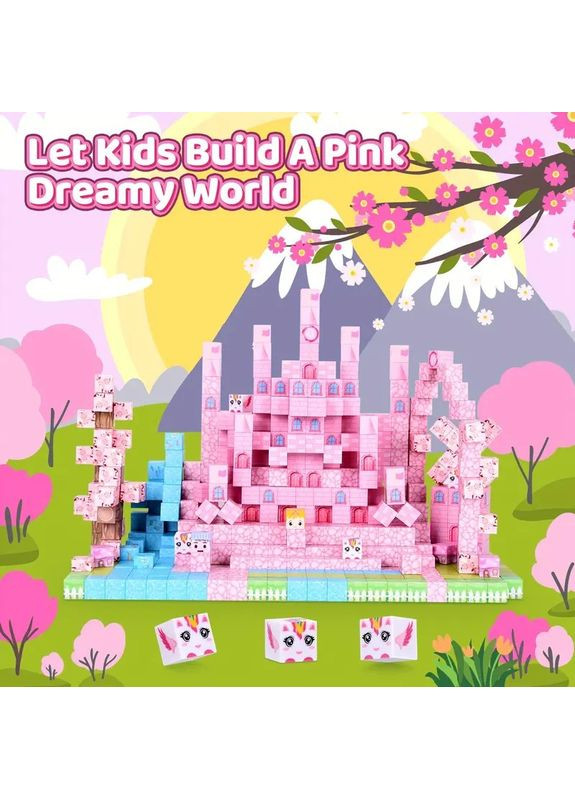 Магнітний конструктор 100 блоків Замок з Єдиноріжком Minecraft (369402178)