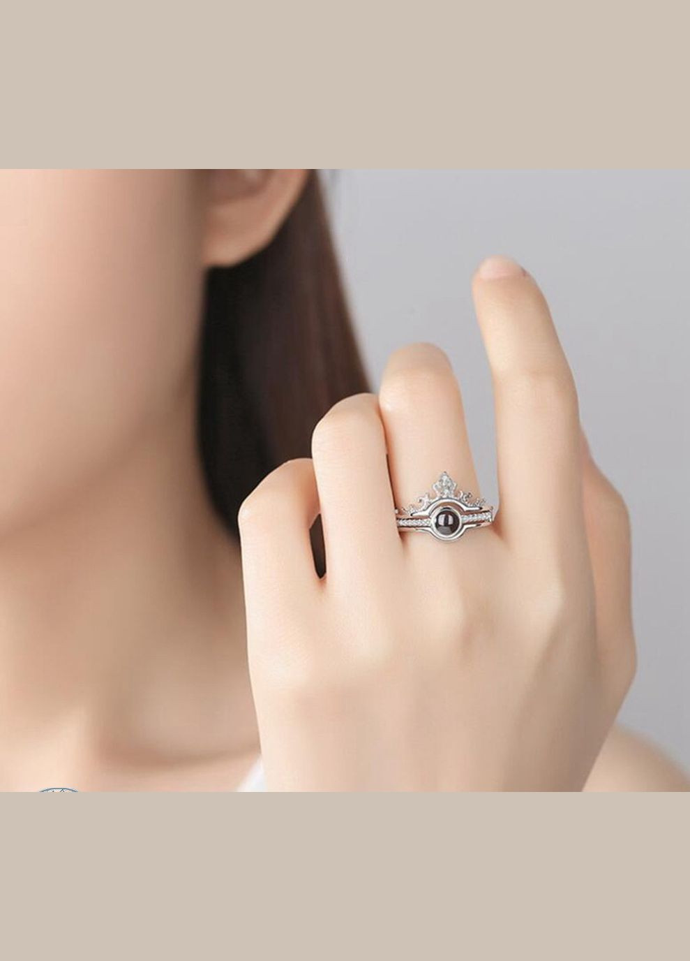 Кільце з проекцією Я тебе люблю на 100 мовах регульоване No Brand (340463678)