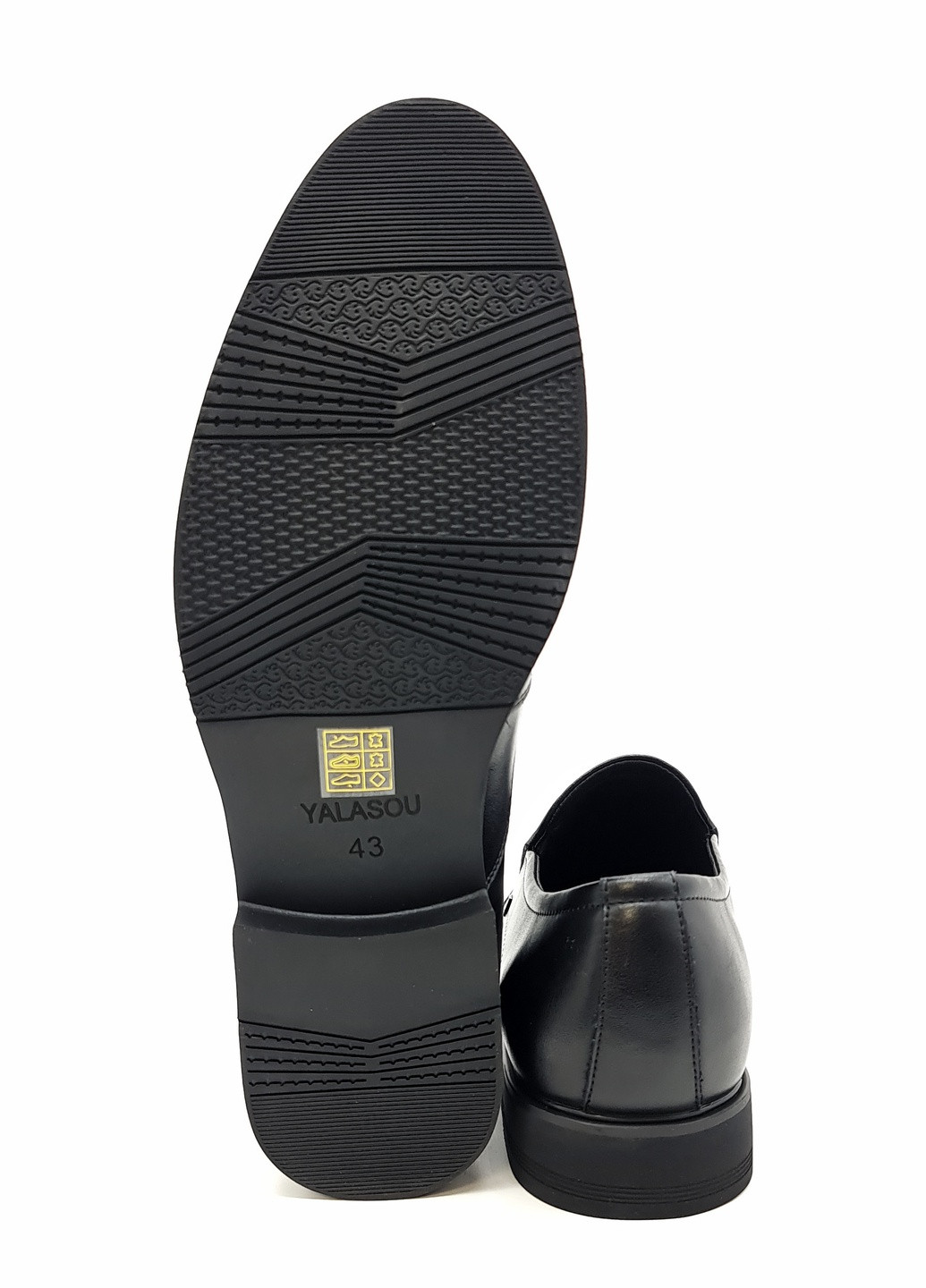 Черные чоловічі туфлі чорні шкіряні ya-11-9 27,5 см (р) Yalasou