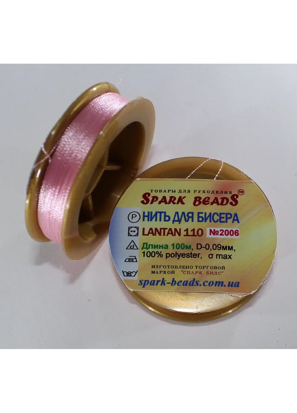 Нить для бисера, бисерная нить Tytan Лантан (Lantan) Розовый светлый 100 м Spark Beads бисероплетение No Brand (334342761)