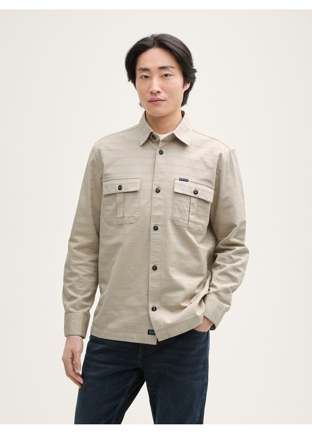 Бежевая рубашка Tom Tailor