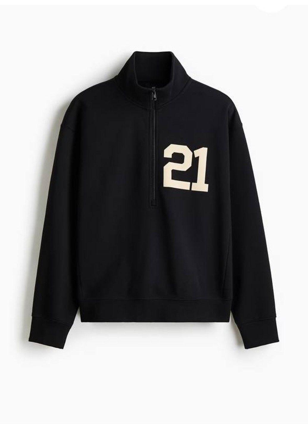 Черный мужской свитшот с принтом loose fit (58580) s черный H&M (364358552)