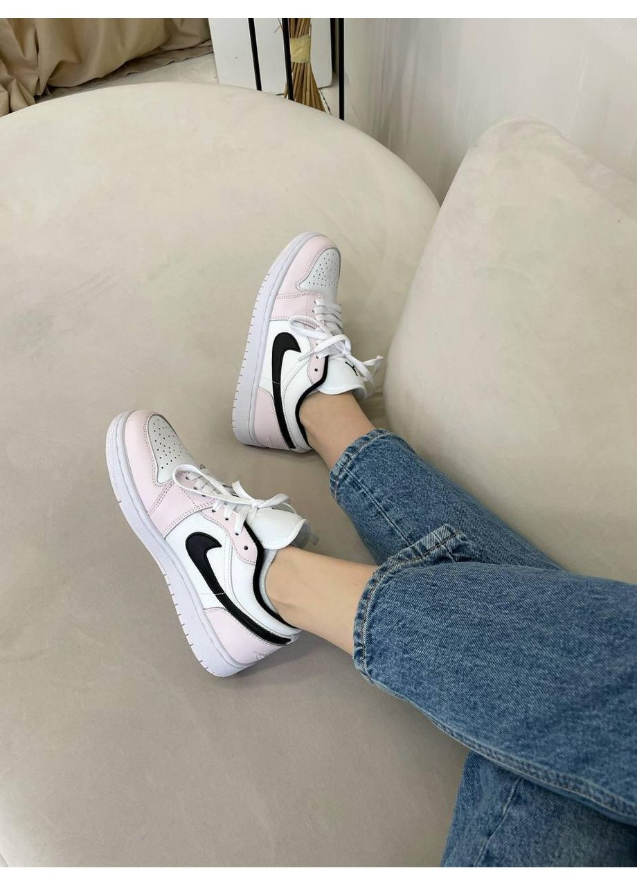 КРОССОВКИ ЖЕНСКИЕ NIKE AIR JORDAN RETRO 1 LOW PINK BLACK НАЙК АИР ДЖОРДАН No Brand розовые демисезоны (367166792)