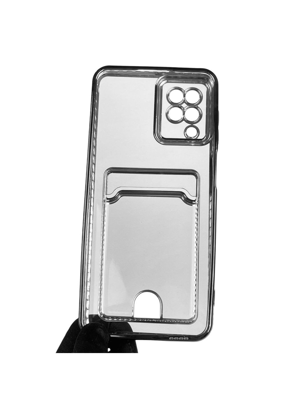 Чохол для Galaxy A12 (SM-A127F) із чорною окантовкою з кишенькою для карток на самсунг а12 чорний Samsung (366022058)