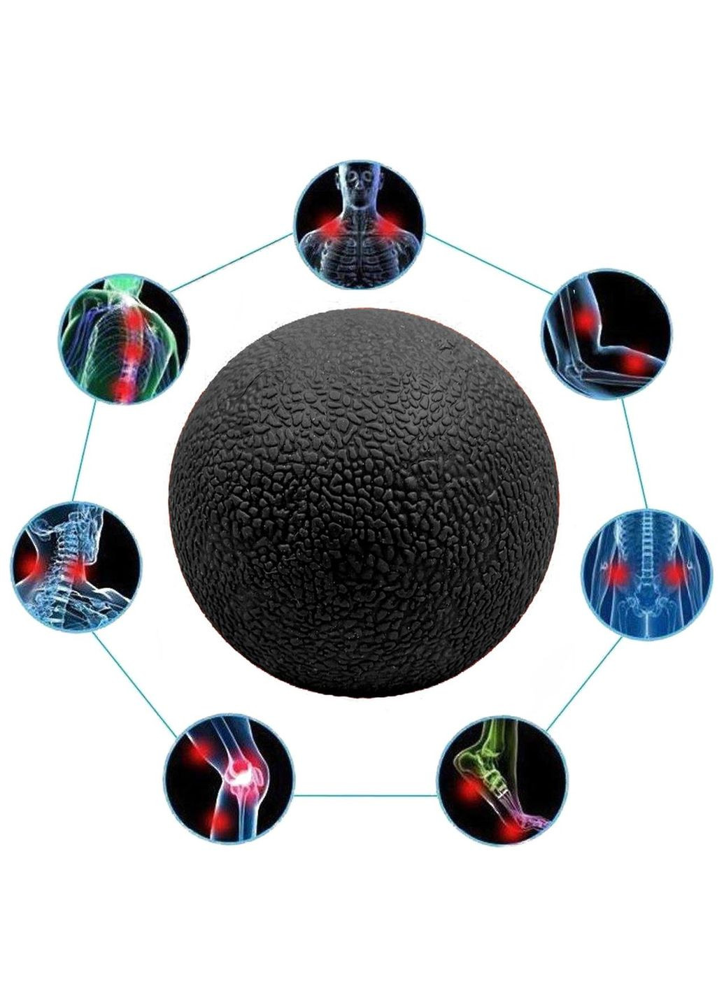 Масажний м'ячик TPR 6 см чорний EasyFit (340273821)