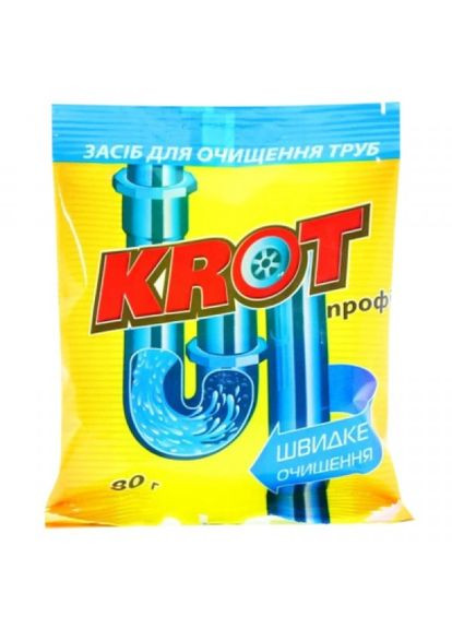 Средство для прочистки труб Krot Профи 80 г (4820026890197) Oniks krot профі 80 г (291455659)