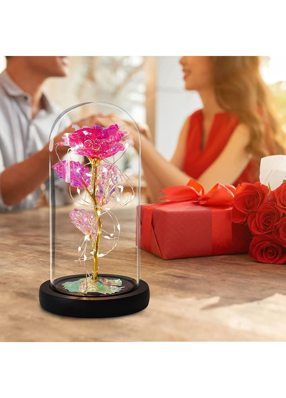 Декоративний 3D-нічник Троянда 15 см Pink Star Master (365721752)