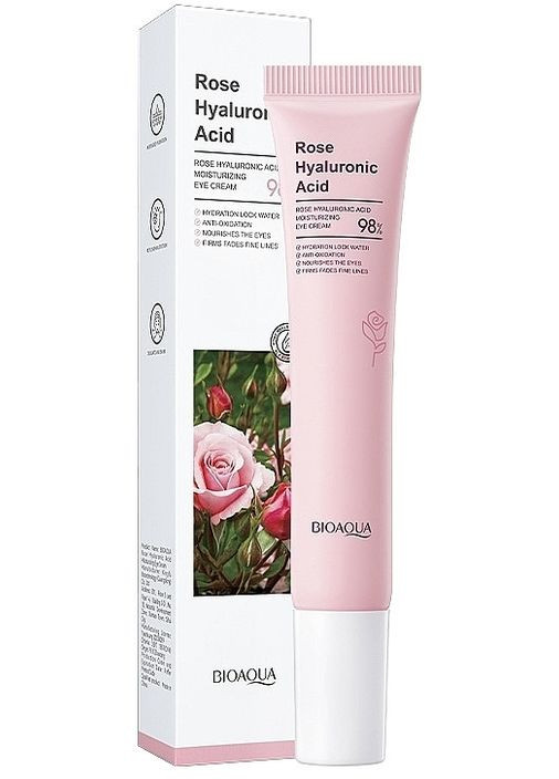 Крем для очей з екстрактом рози та гіалуронової кислоти Rose Hyaluronic Acid Eye Cream 20g (1347552-23746626) Bioaqua (368641056)