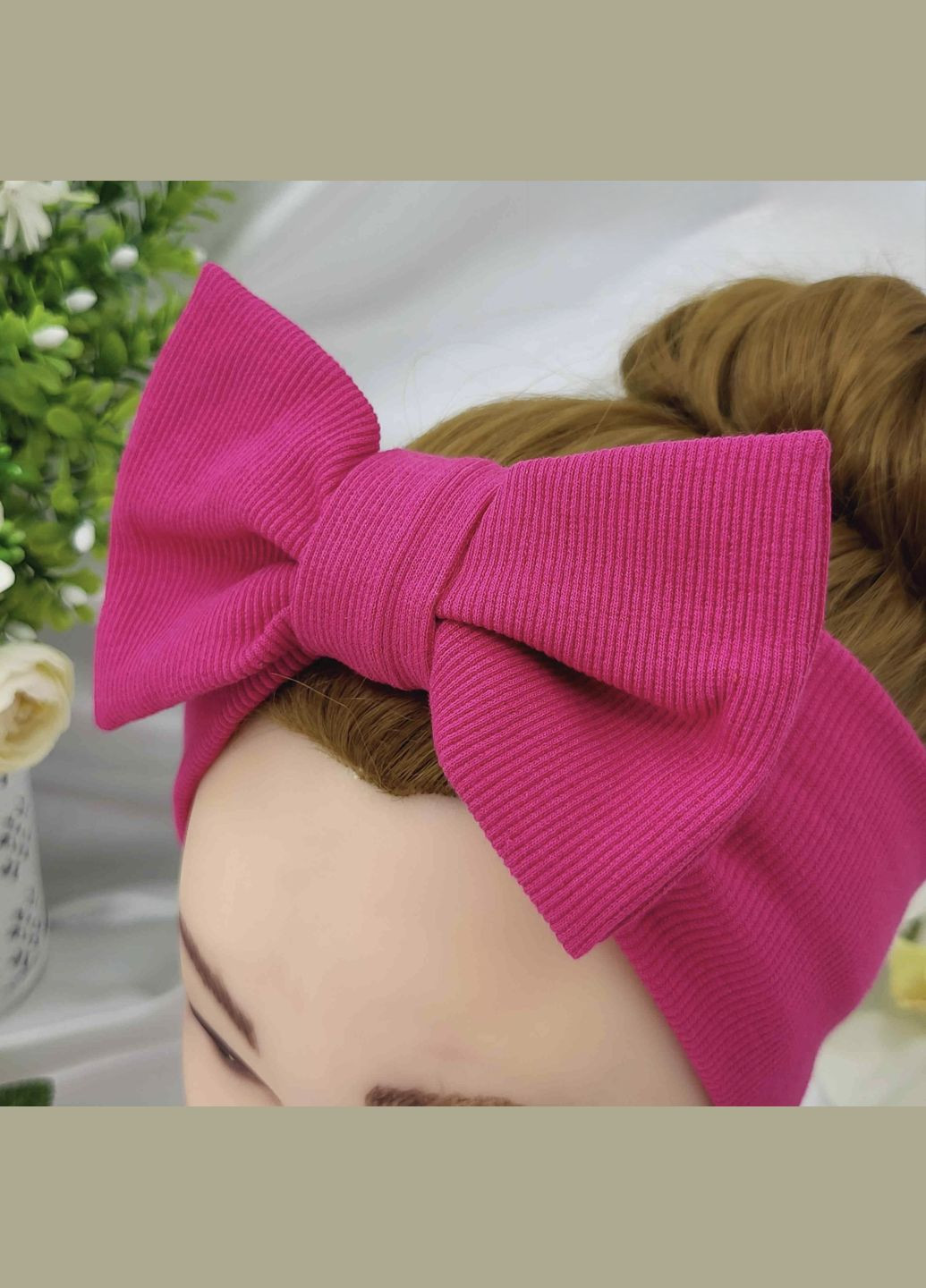 Повязка детская с бантом трикотаж в рубчик Cleopatra 122-19 (332054438)