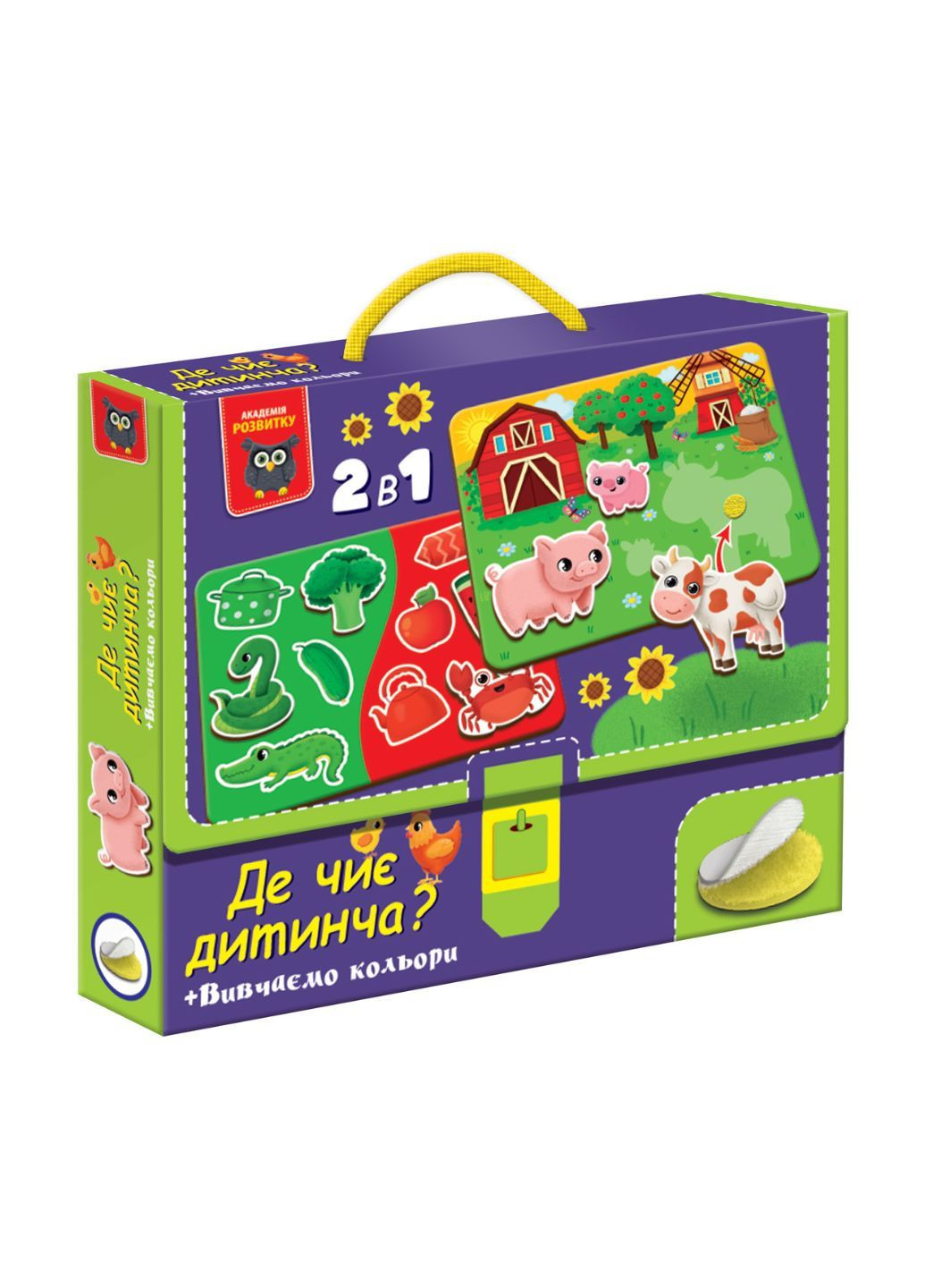 Игра развивающая с липучками. Где чей детеныш? Изучаем цвета. VT1310-05 (укр) Vladi toys (293057163)