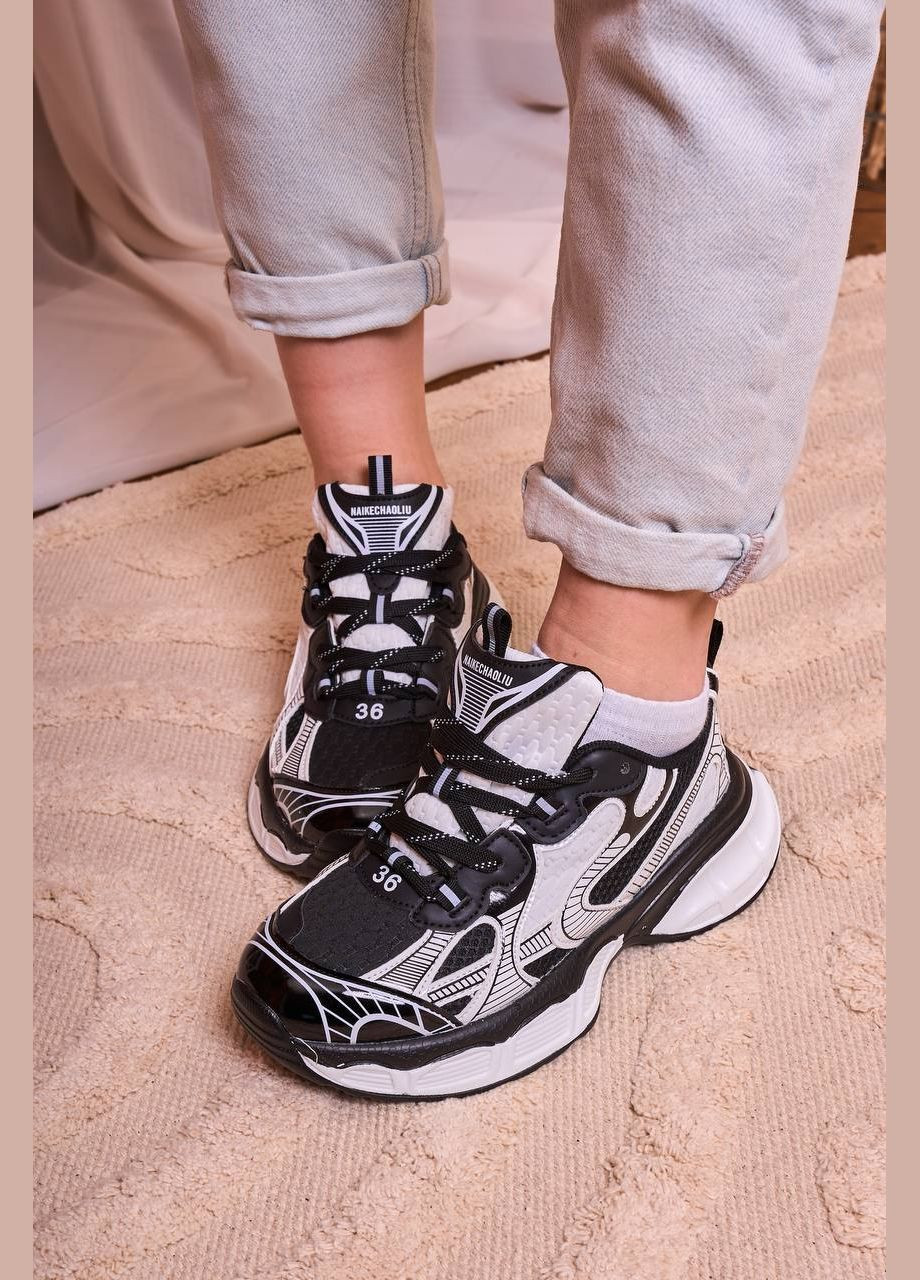 Черно-белые демисезонные кроссовки женские, китай No Brand Sneakers 3XL Black White