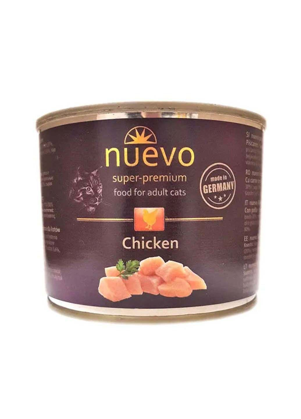 Влажный корм для кошек с курицей Adult 200 г Nuevo (286472786)