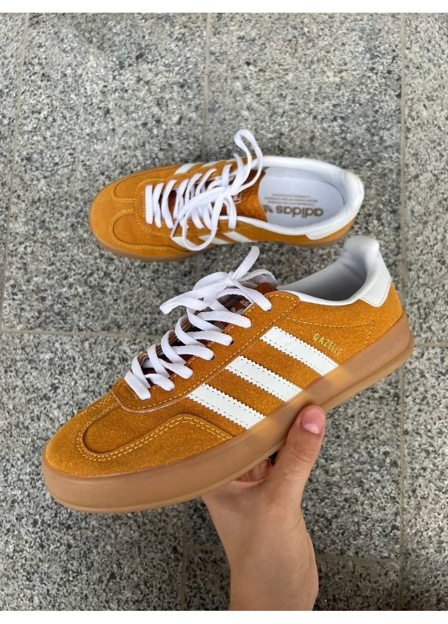 Білі Осінні кросівки чоловічі adidas gazelle yellow brown адідас газель No Brand