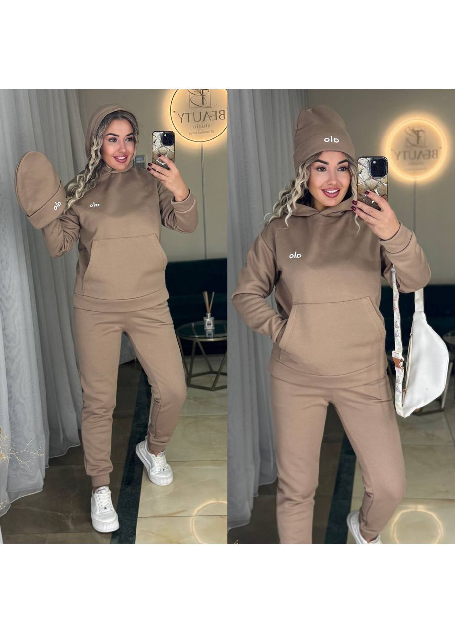 Костюм OLA трійка теплий,трьохнитка на флісі люкс,худі,штани та шапка Україна (366266776)