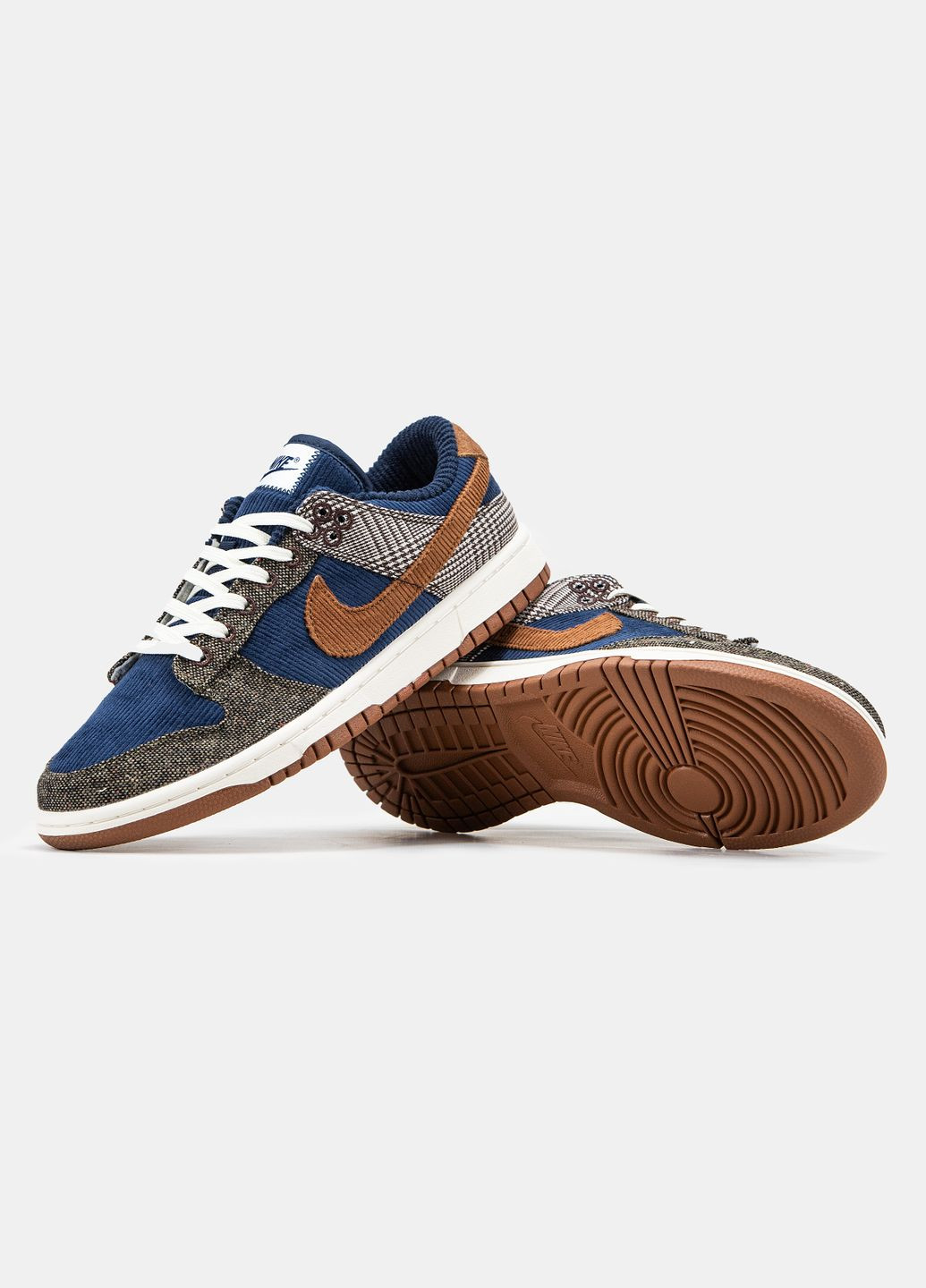 Синие демисезонные кроссовки мужские nike sb dunk low tweed midnight blue grey | найк сб данк низкие синие серые No Brand