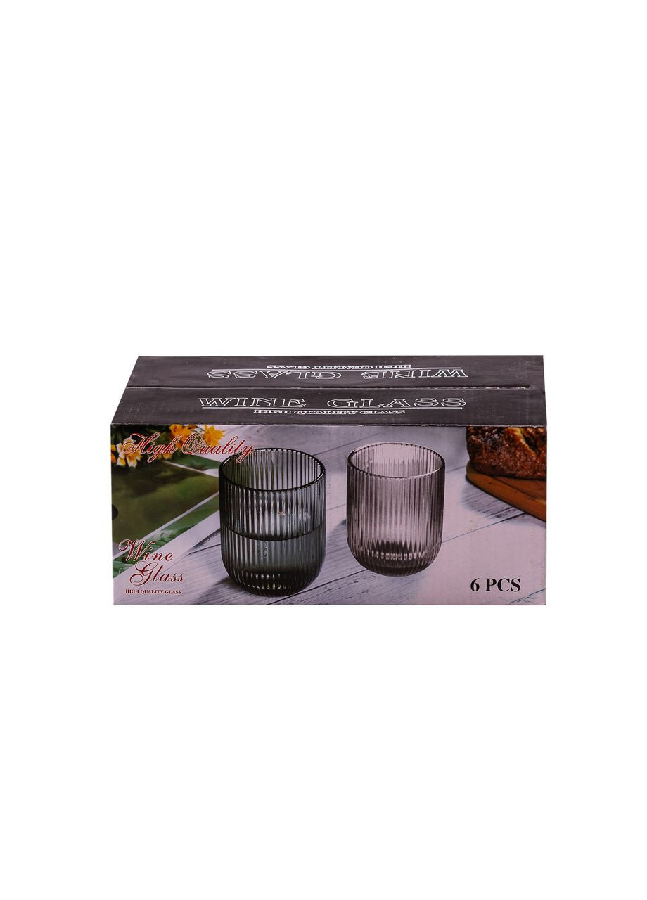 Набір склянок 6 штук по 250 мл з товстого скла прозорий HP7112 TS Kitchen (318315371)