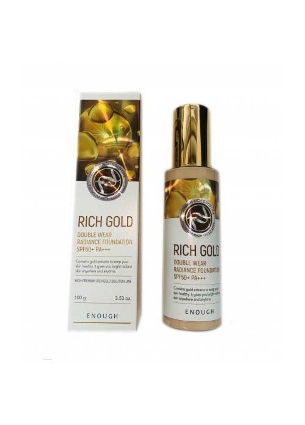Тональная Основа Омолаживающая С Золотом Rich Gold Double Wear Radiance Foundation 21 SPF50 PA 100 g ENOUGH (298054076)