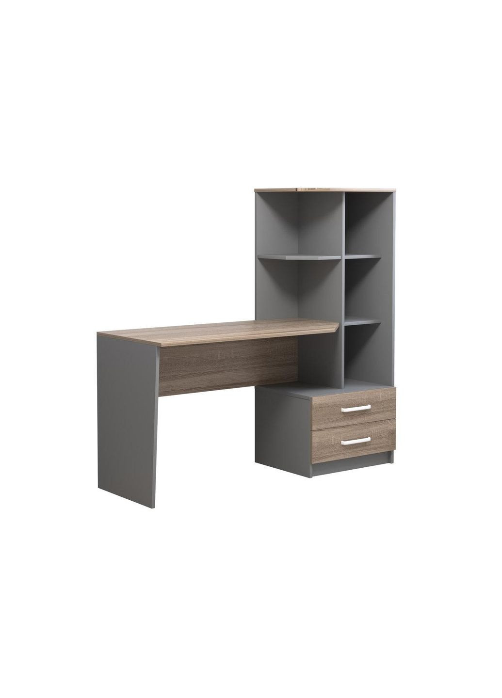 DEXTER R стіл письмовий 1586*1515 сірий уніколор/дуб сонома трюфель Intarsio (365461250)