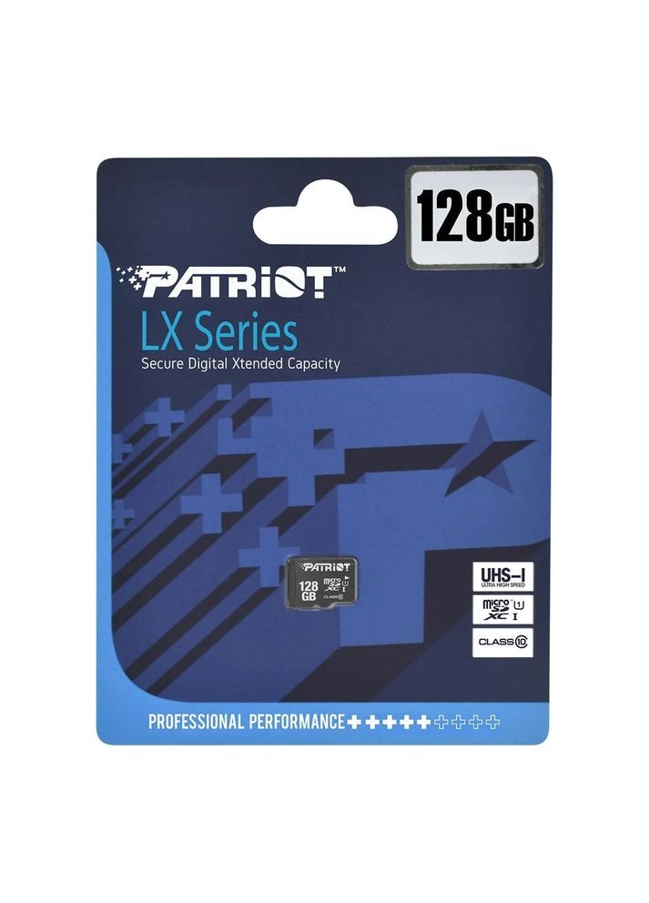Карта памяти microSDXC LX Series 128 ГБ Class 10 UHS-I V10 A1 до 80 МБ/с Patriot (402621618)