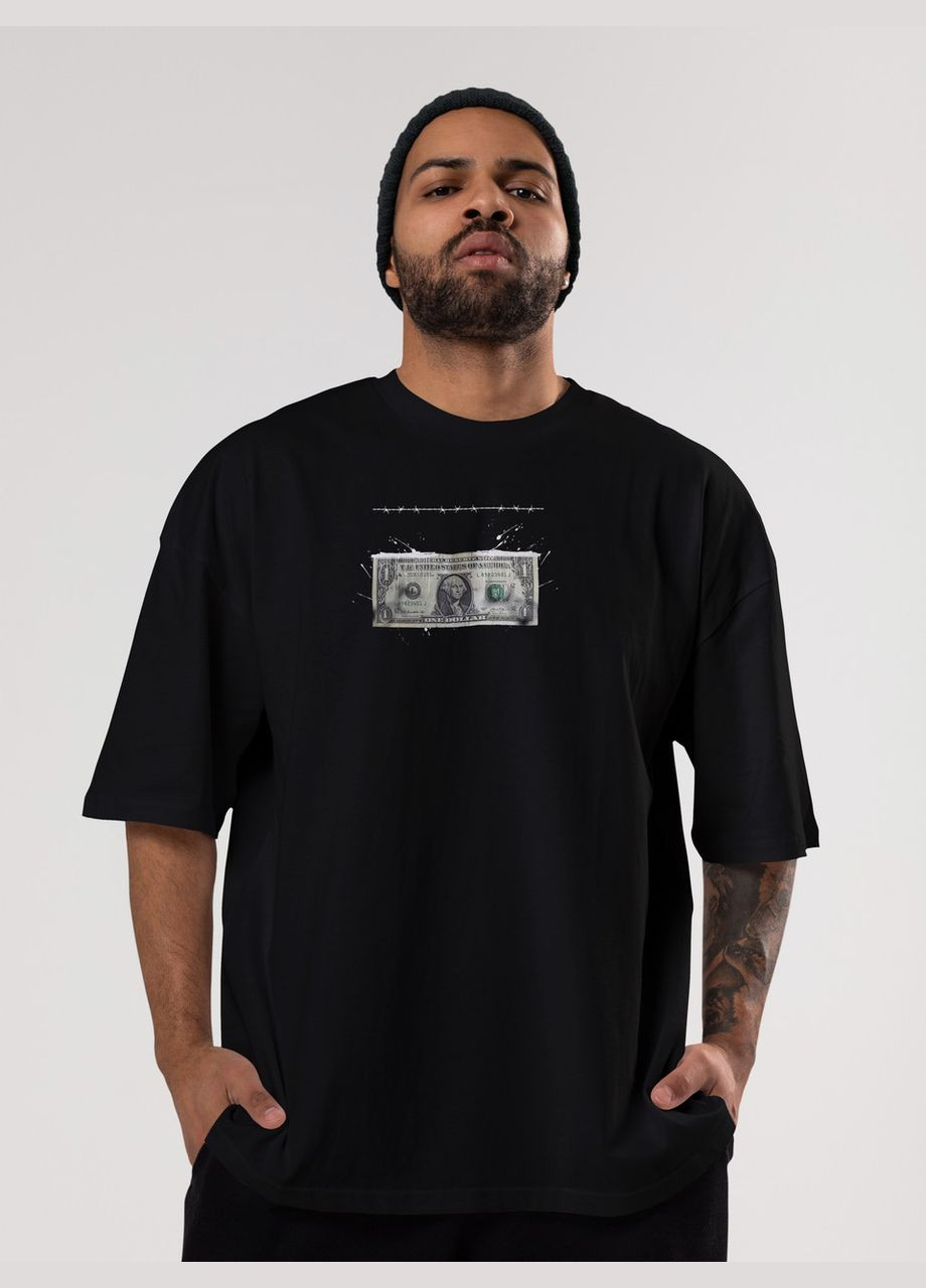 Черная мужская футболка оверсайз urban черная высокая плотность с длинным рукавом Mishe