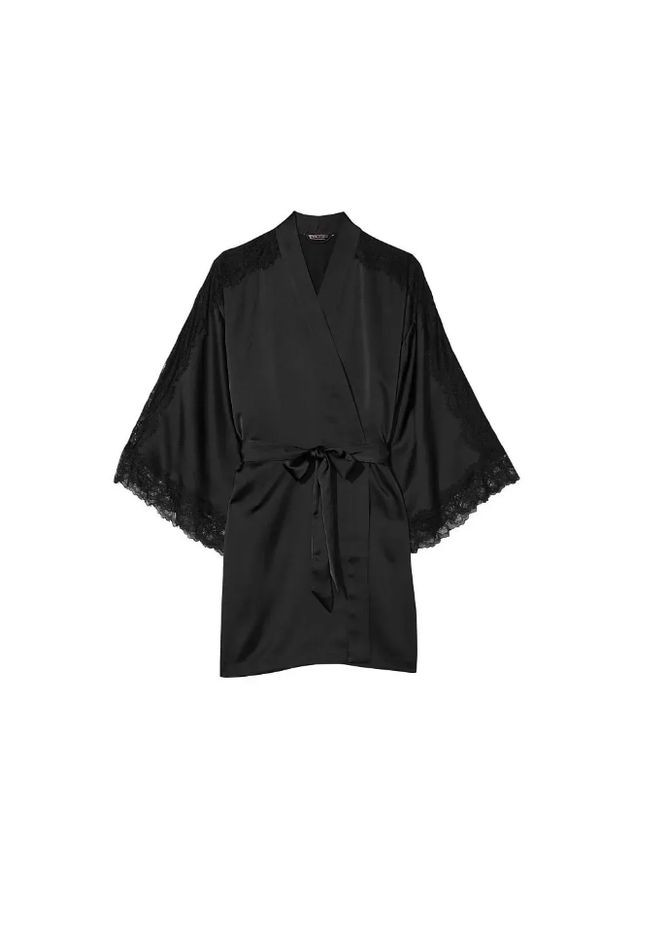 Сатиновый халат Luxe Satin Robe XS/S Черный Victoria's Secret (330755411)
