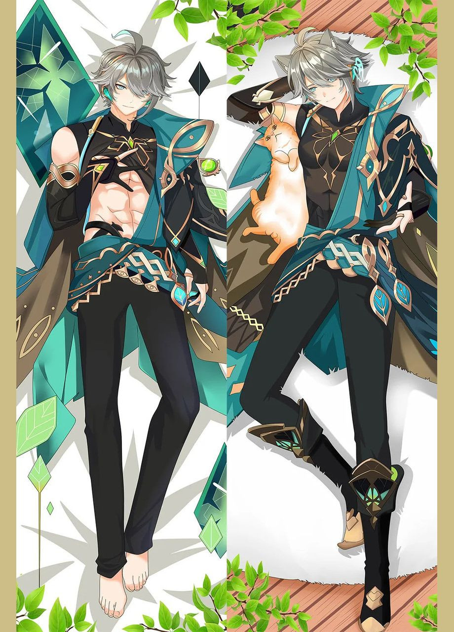 Подушка дакімакура двостороння Alhaitham 2 - Genshin Impact 100см No Brand (327842833)