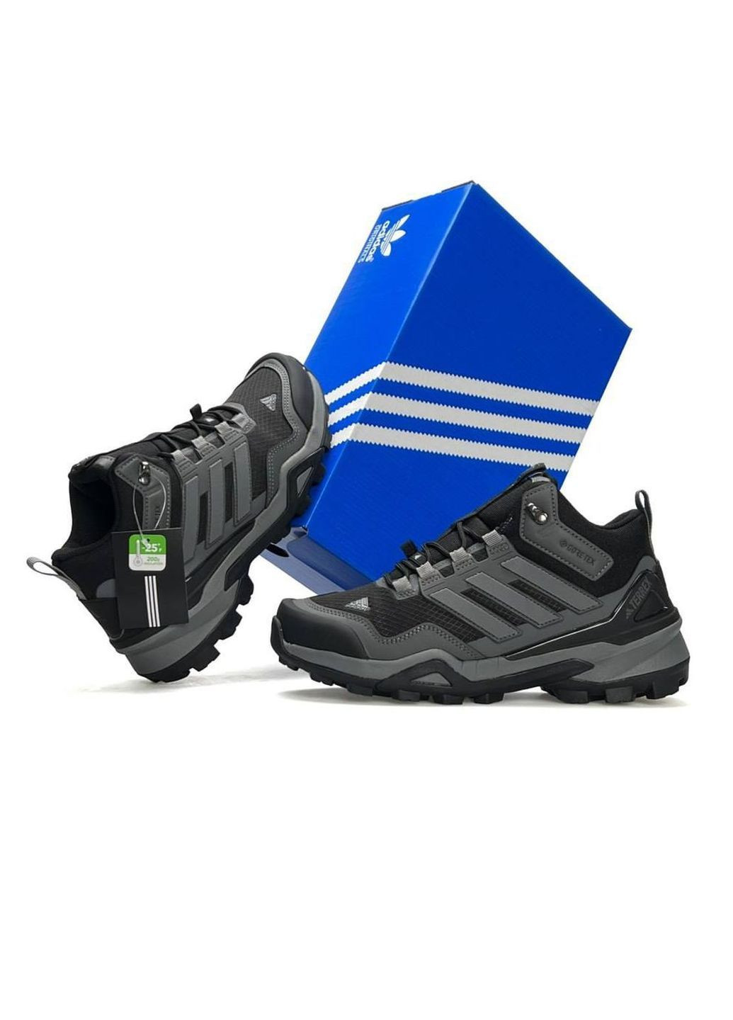 Чоботи зимові Adidas No Brand Terrex Fur Grey Black (369627962)