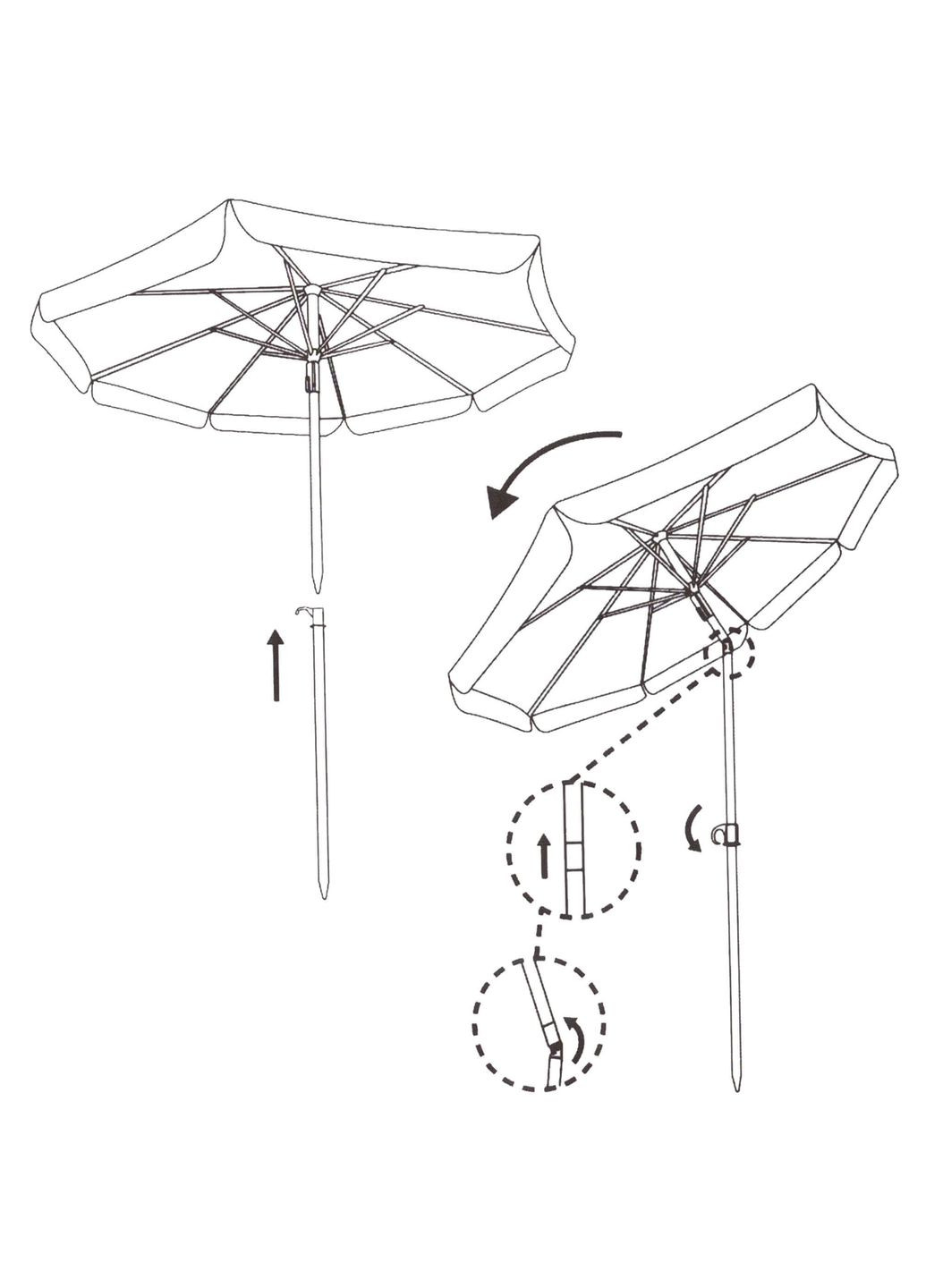 Пляжный зонт 180 см с регулируемой высотой и наклоном Springos bu0020 (275654322)