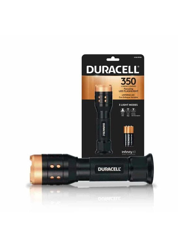 Ліхтар ручний 8166-DF350SE (3*AAA/LR03, 350lm, 100m, 3 реж, Focusing LED, Aluminum, IPX4) Duracell (371372355)