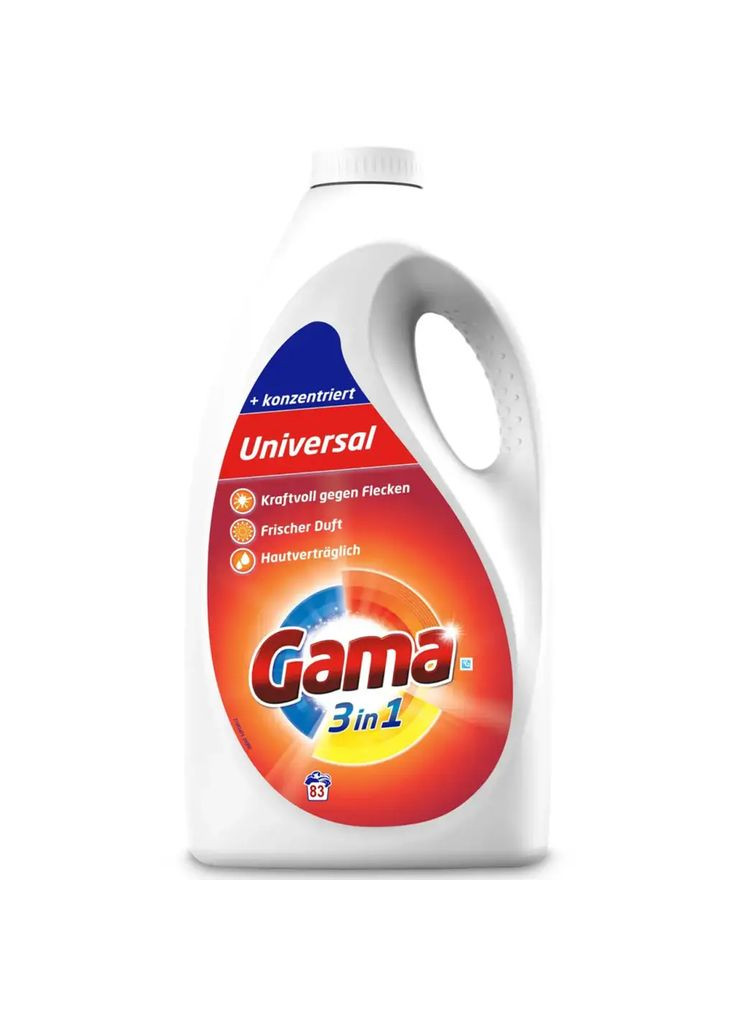 Рідкий засіб для прання 3,735 л (83 прання) 3in1 Universal універсальний (3pz) No Brand (342745216)