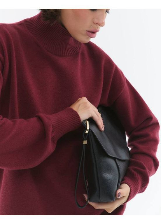 Бордовый демисезонный вязаный женский свитер с шерстью MonCher