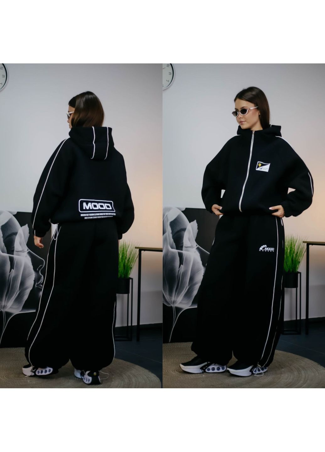 Черный зимний костюм теплый Україна