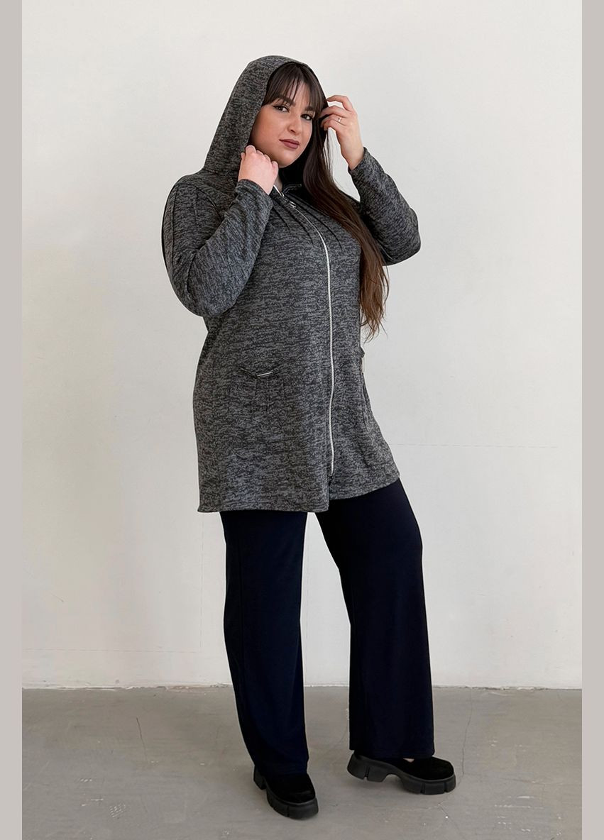 Серый демисезонный кардиган No Brand