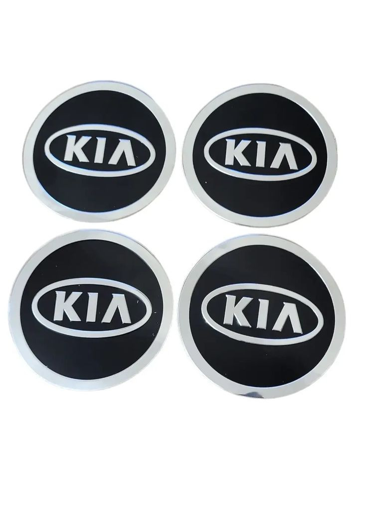 Наклейки на колпаки KIA черные 90 мм 4шт Kenguru (372743217)