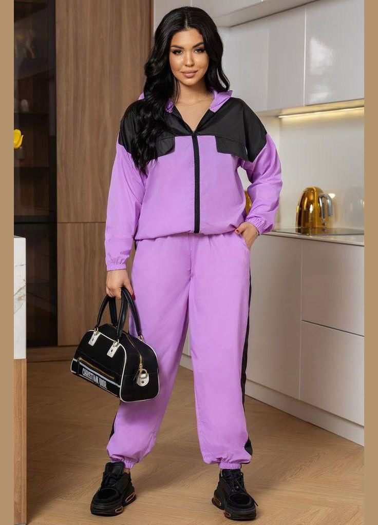 Спортивний костюм женский фиолетового цвета Let's Shop (287558976)